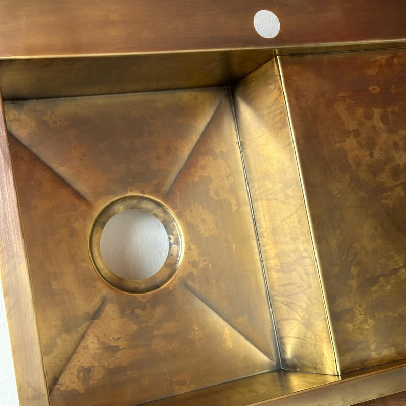 Unlacquered Brass Single-Bowl Kitchen Sink