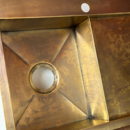 Unlacquered Brass Single-Bowl Kitchen Sink
