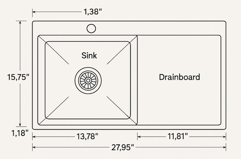 Unlacquered Brass Single-Bowl Kitchen Sink