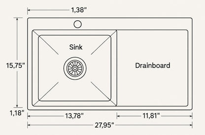 Unlacquered Brass Single-Bowl Kitchen Sink