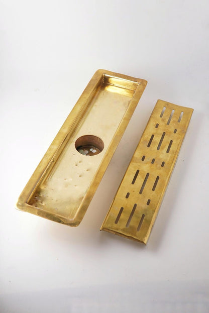 Solid Brass Linear Shower Drain – Rectangular Slot Grate Floor Drain System