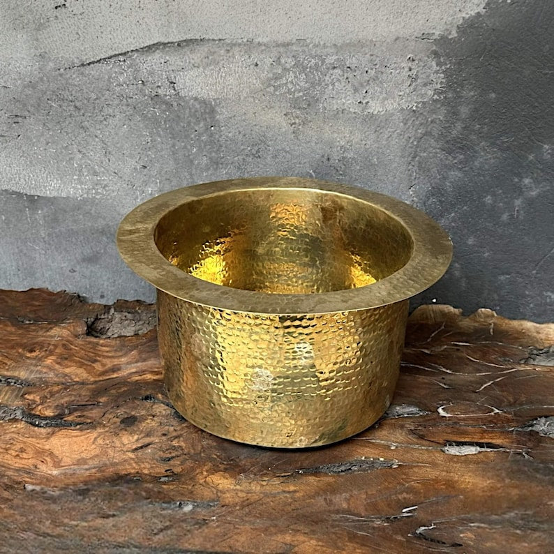 Artisan Hammered Brass Undermount Vessel Sink
