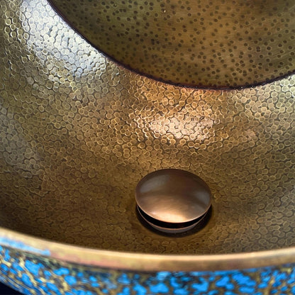 Green Patina Solid Brass Wall-Mount Bathroom Sink