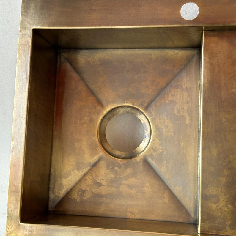Unlacquered Brass Single-Bowl Kitchen Sink