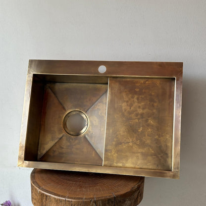 Unlacquered Brass Single-Bowl Kitchen Sink