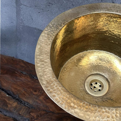 Artisan Hammered Brass Undermount Vessel Sink
