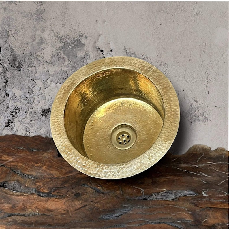 Artisan Hammered Brass Undermount Vessel Sink