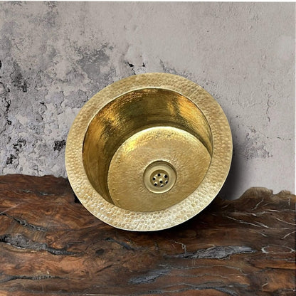 Artisan Hammered Brass Undermount Vessel Sink