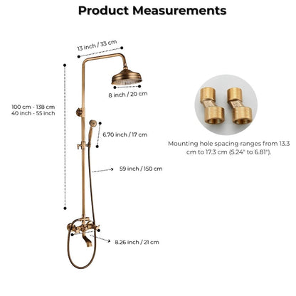 Antique Brass Shower System