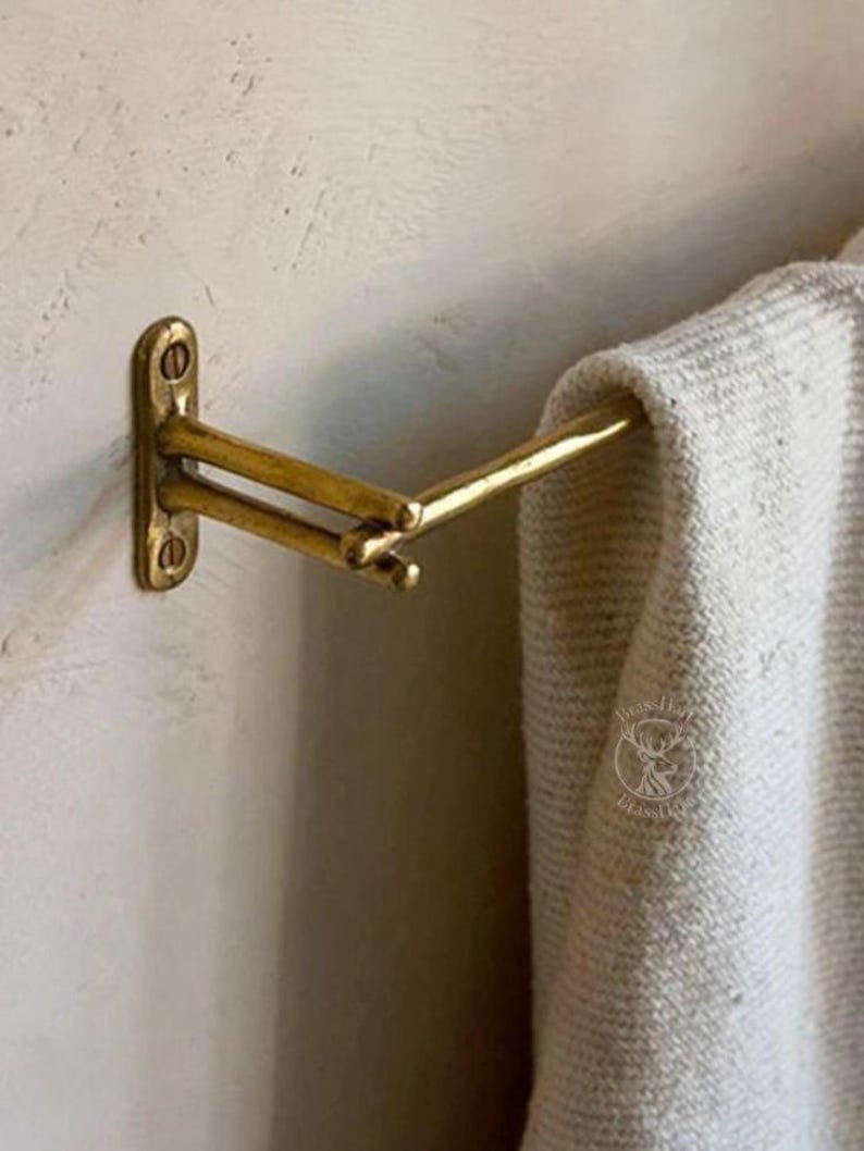 Vintage Towel Holder Solid Brass Towel Rail