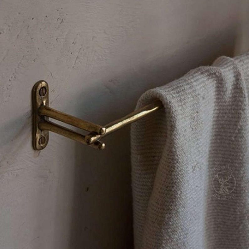 Vintage Towel Holder Solid Brass Towel Rail