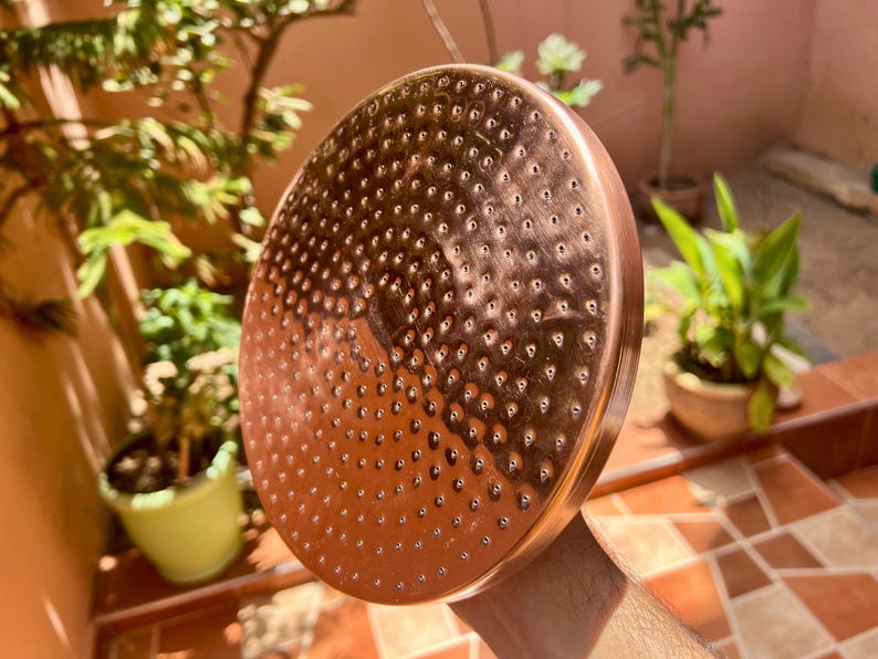 Handcrafted Unlacquered Brass Rain Shower Head
