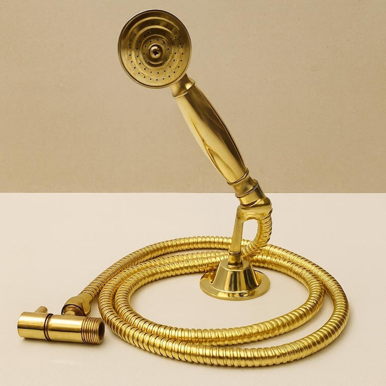 Unlacquered Brass Handheld Shower Kit