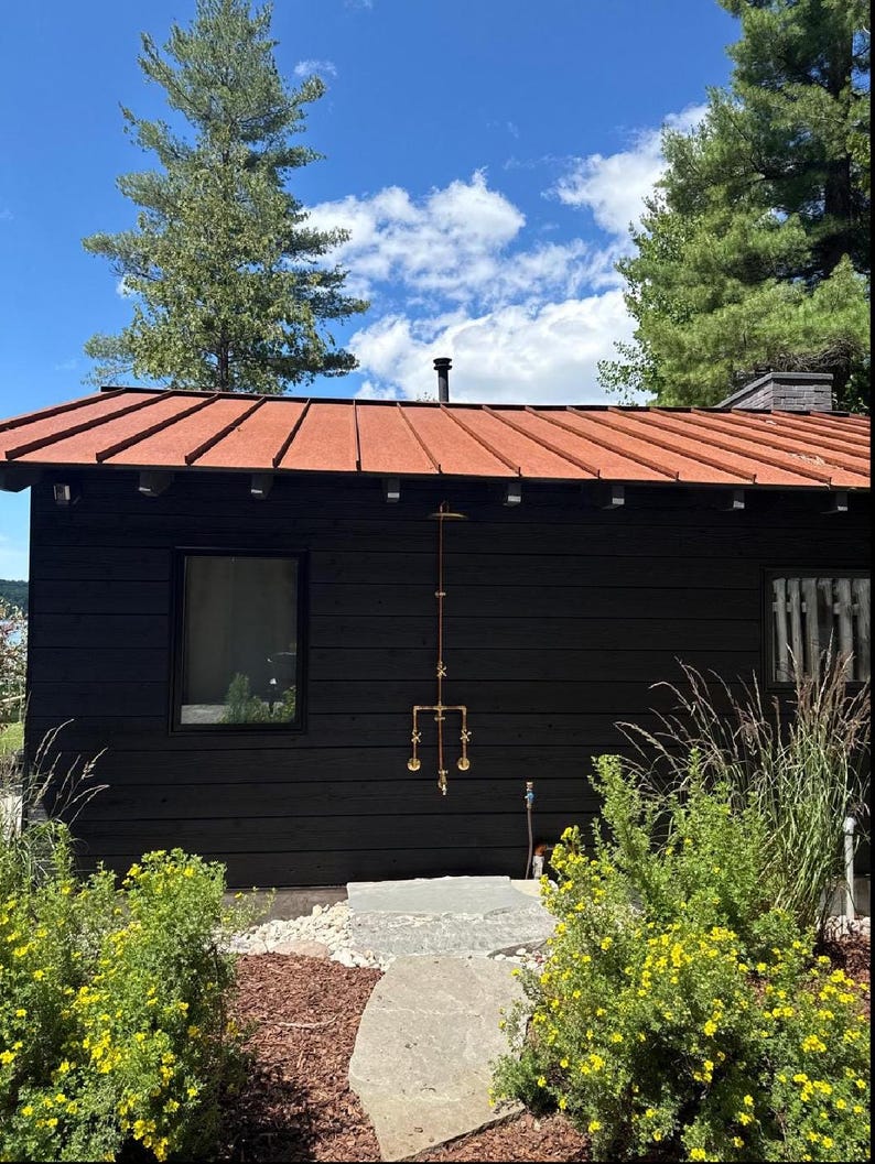 Exquisite Handcrafted Unlacquered Copper Outdoor Shower System