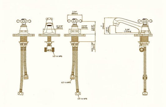 Vintage Widespread Basin Faucet