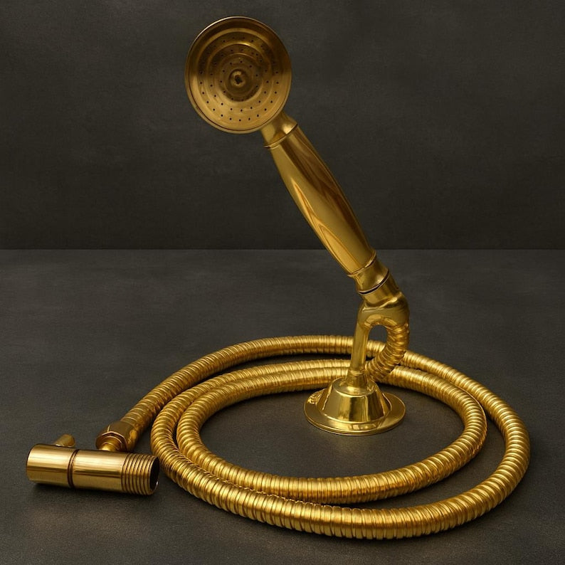 Unlacquered Brass Handheld Shower Kit