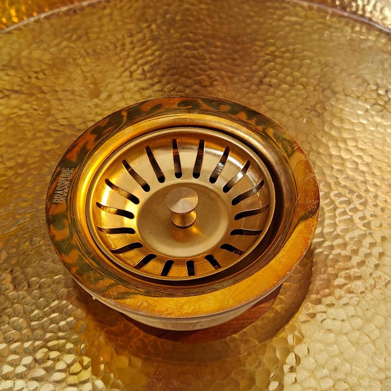Hammered Brass Deep Round Basin
