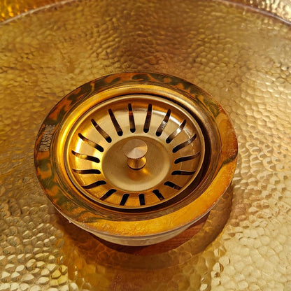 Hammered Brass Deep Round Basin