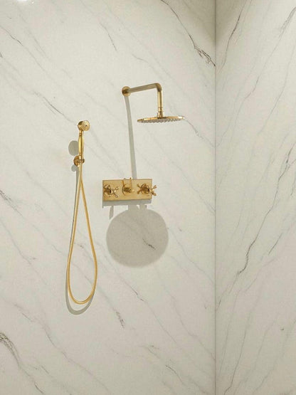 Modern Gold Concealed Rainfall Shower System
