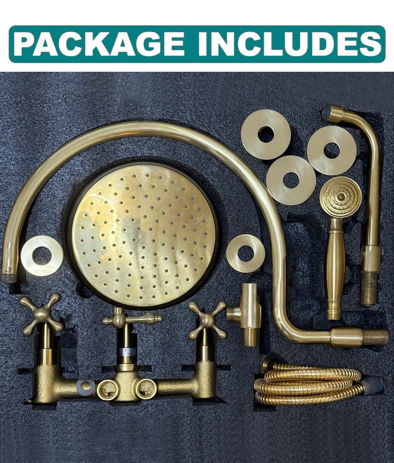 Artisan Unlacquered Brass Shower Collection