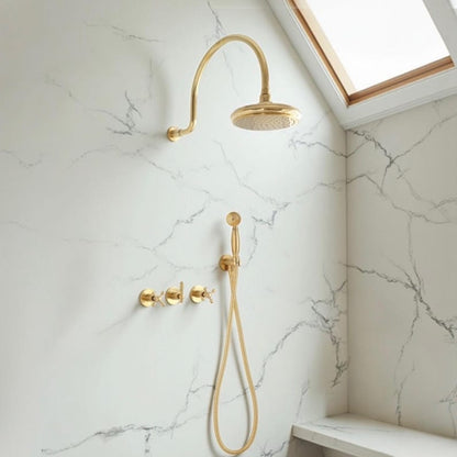 Artisan Unlacquered Brass Shower Collection