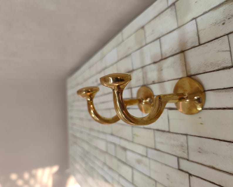 Unlacquered Brass Coat & Towel Hooks