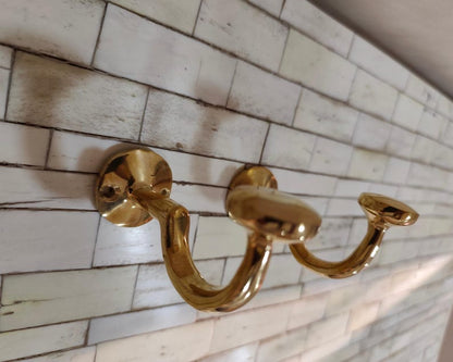 Unlacquered Brass Coat & Towel Hooks