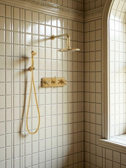Modern Gold Concealed Rainfall Shower System