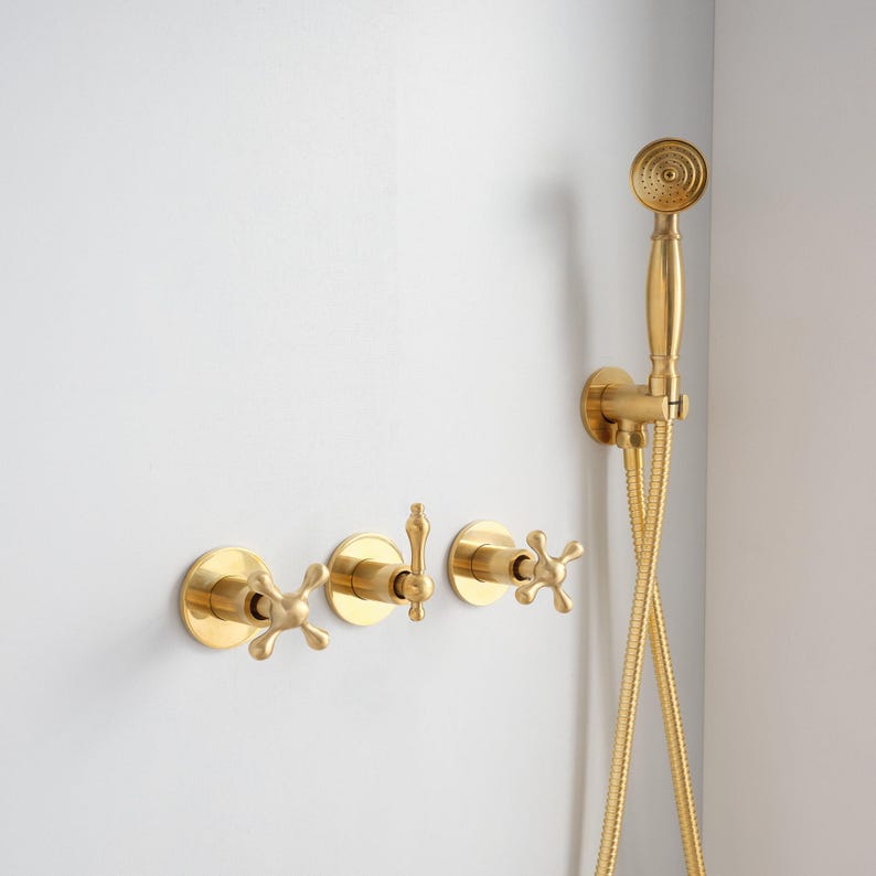 Artisan Unlacquered Brass Shower Collection
