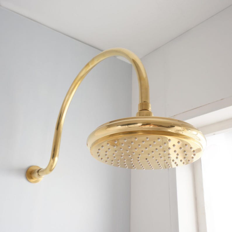 Artisan Unlacquered Brass Shower Collection