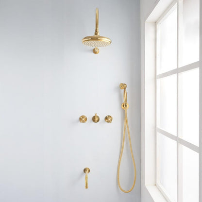 Artisan Unlacquered Brass Shower Collection