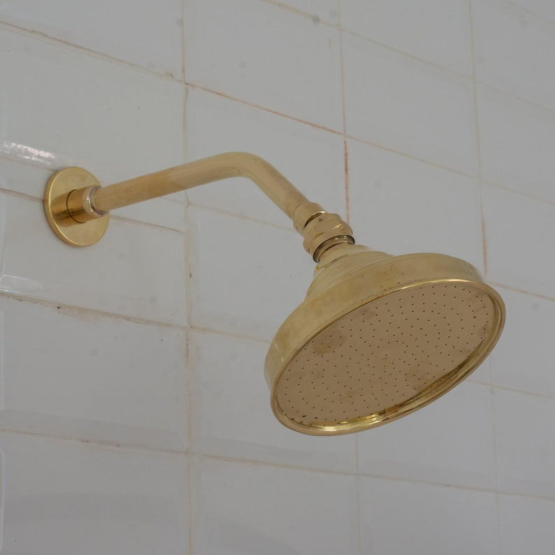 Luxury Minimalist Unlacquered Brass Shower System