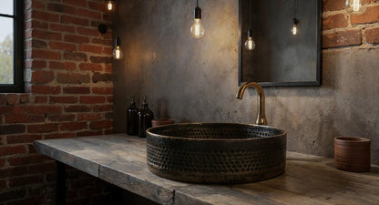 Industrial Aged Brass Vessel Sink