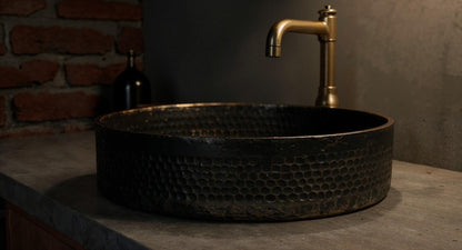 Industrial Aged Brass Vessel Sink