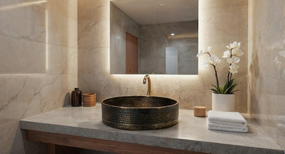 Industrial Aged Brass Vessel Sink