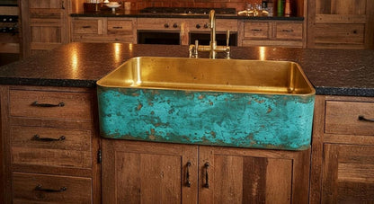 Verdigris Brass Farmhouse Sink