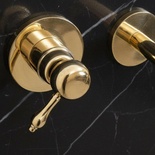 Unlacquered Brass Wall Mount Bathroom Faucet