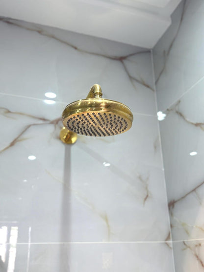 Handcrafted Unlacquered Brass Rain Shower Head