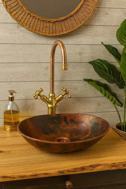 Burnished Copper Vessel Sink