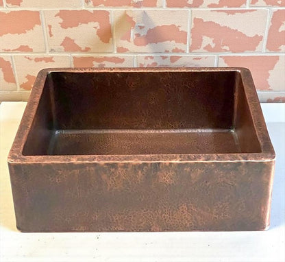 Hand-Hammered Antique Copper Farmhouse Sink