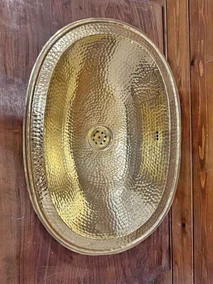 Hammered Brass Oval Vanity Sink