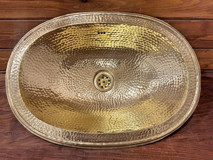Hammered Brass Oval Vanity Sink