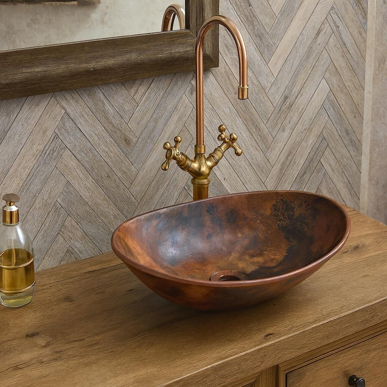Burnished Copper Vessel Sink