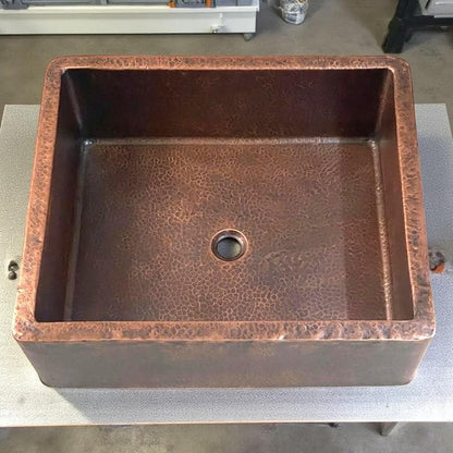 Hand-Hammered Antique Copper Farmhouse Sink
