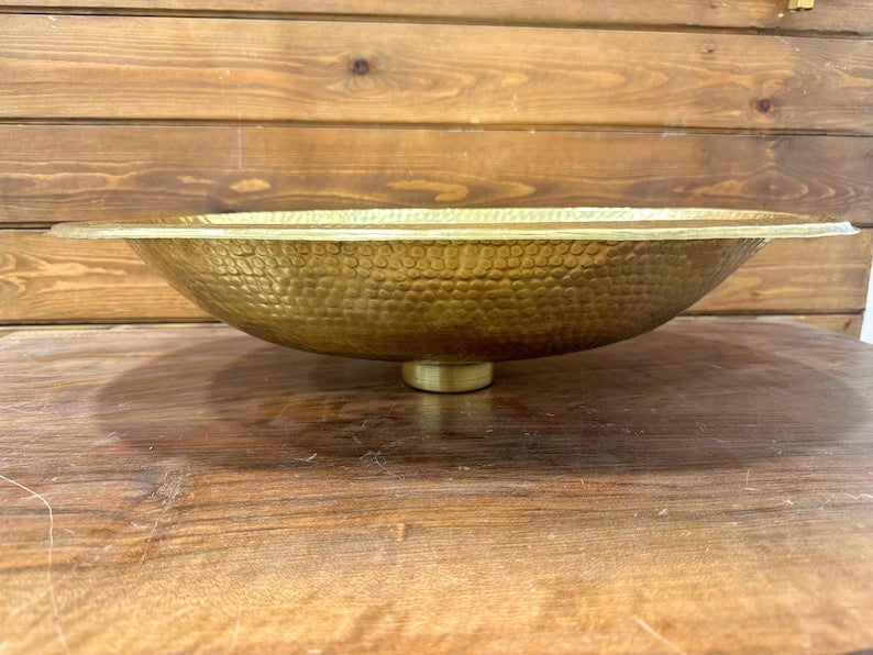 Hammered Brass Oval Vanity Sink