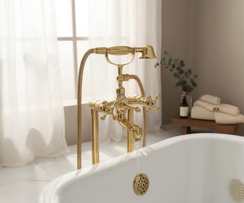 Hammered Brass Bathtub Faucet