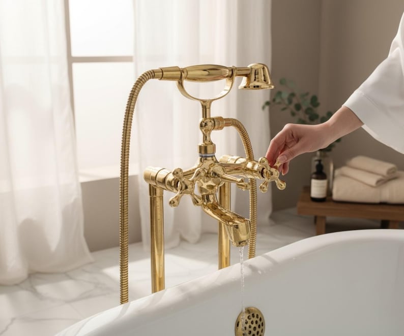 Hammered Brass Bathtub Faucet