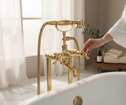 Hammered Brass Bathtub Faucet