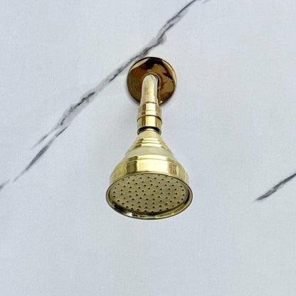 Unlacquered Brass Round Shower System