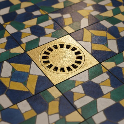 Unlacquered Brass Hammered bathroom Drain
